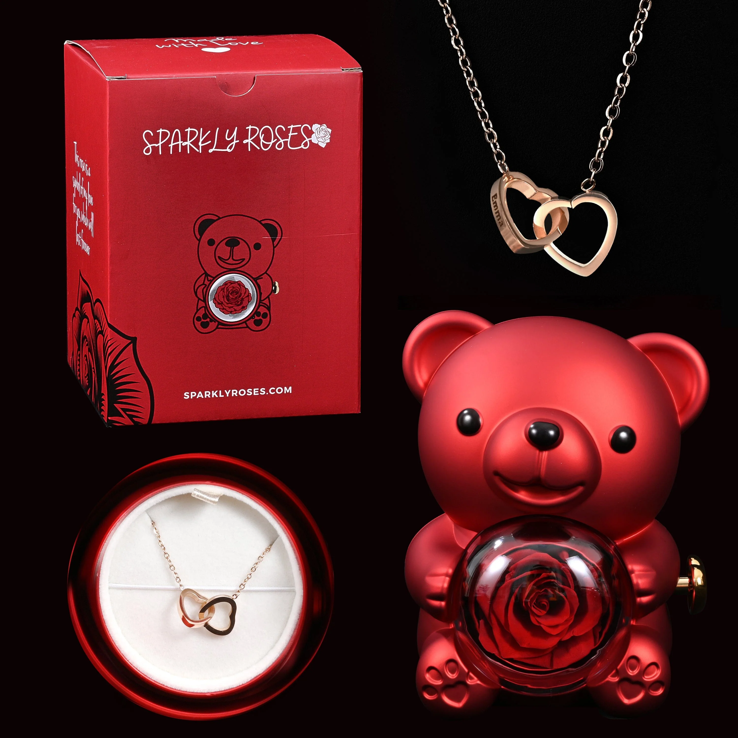 Eternal Rose Bear W/ Engraved Necklace - Image 11