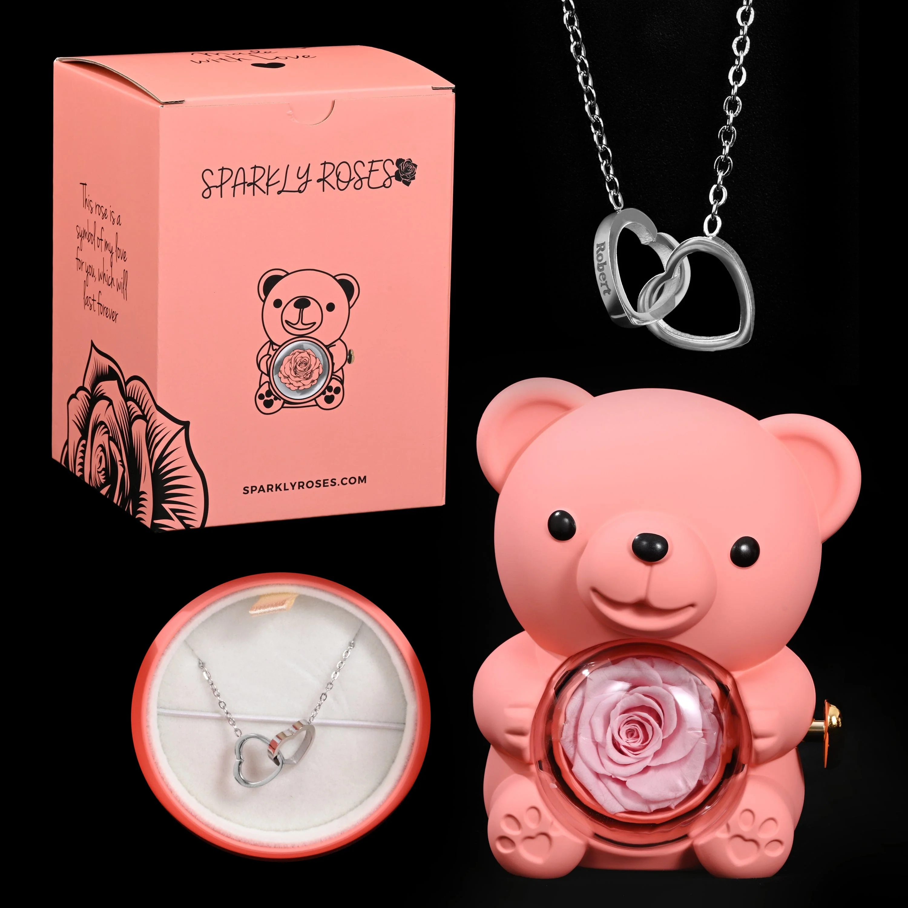 Eternal Rose Bear W/ Engraved Necklace - Image 21