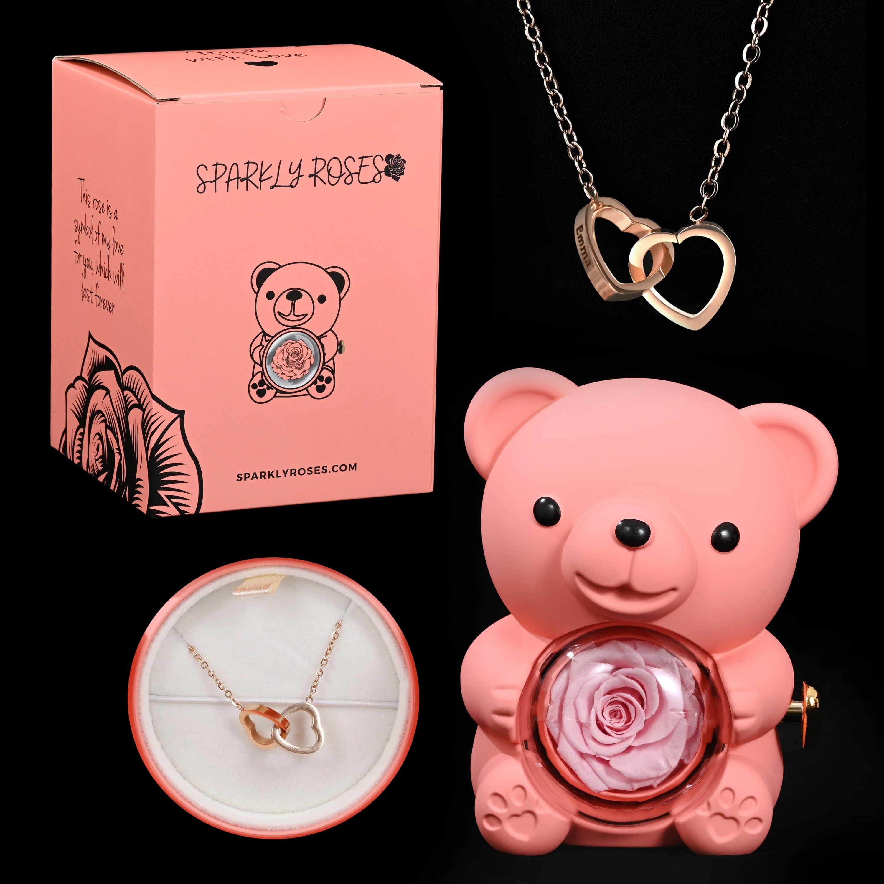 Eternal Rose Bear W/ Engraved Necklace - Image 26