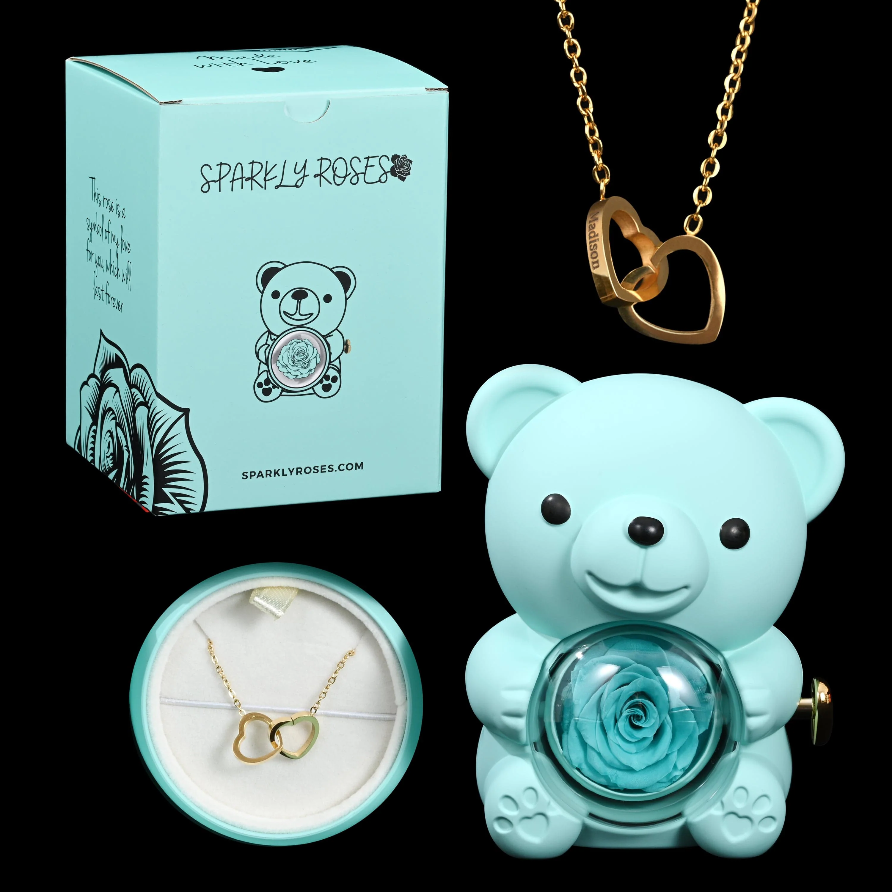 Eternal Rose Bear W/ Engraved Necklace - Image 46