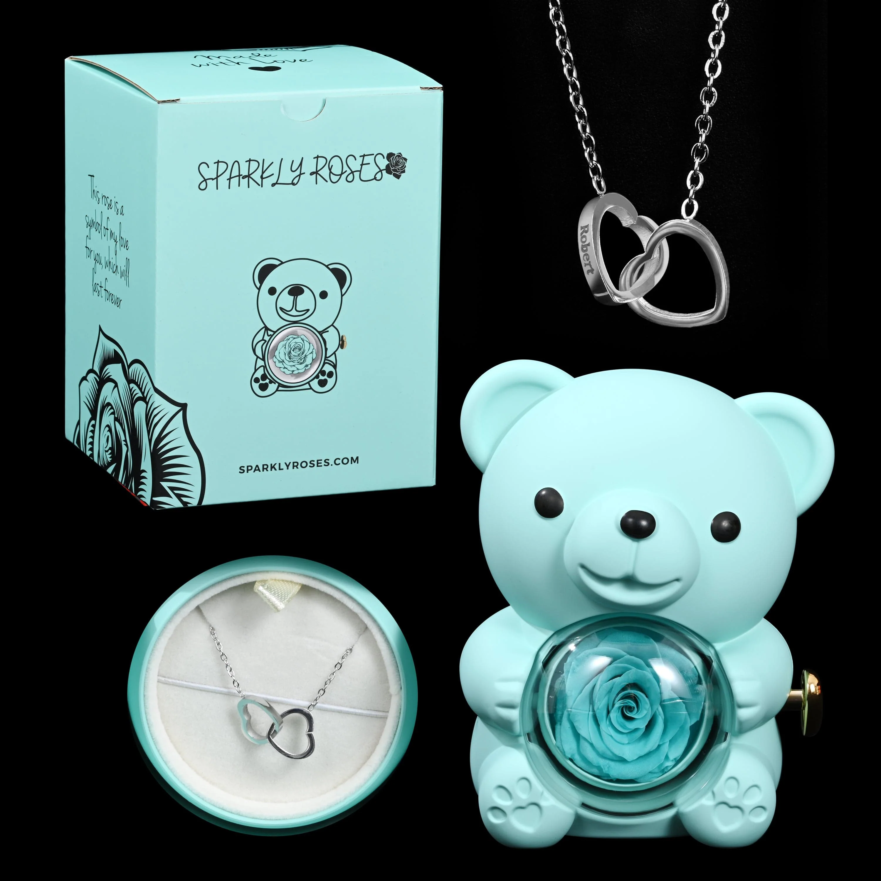 Eternal Rose Bear W/ Engraved Necklace - Image 51