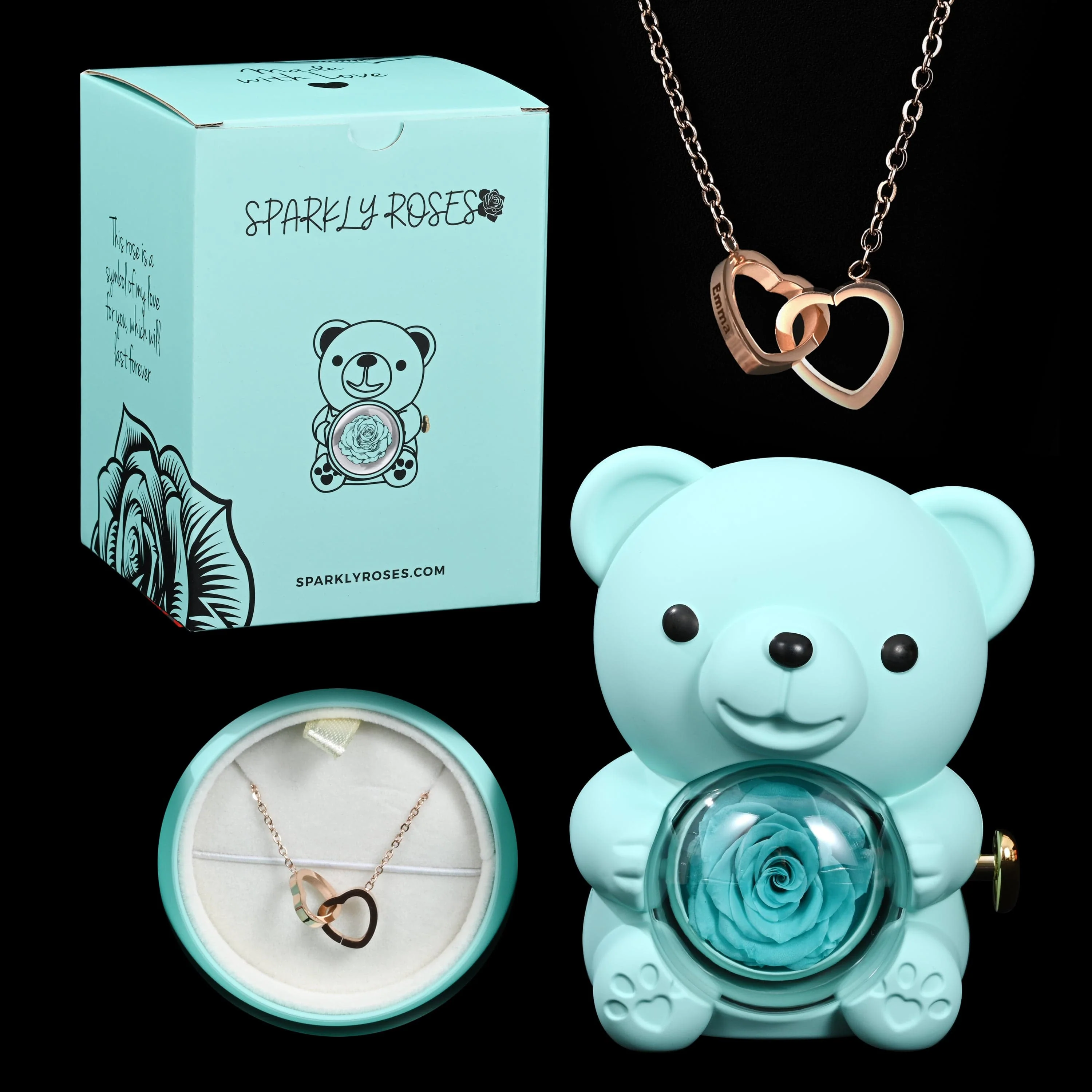Eternal Rose Bear W/ Engraved Necklace - Image 56