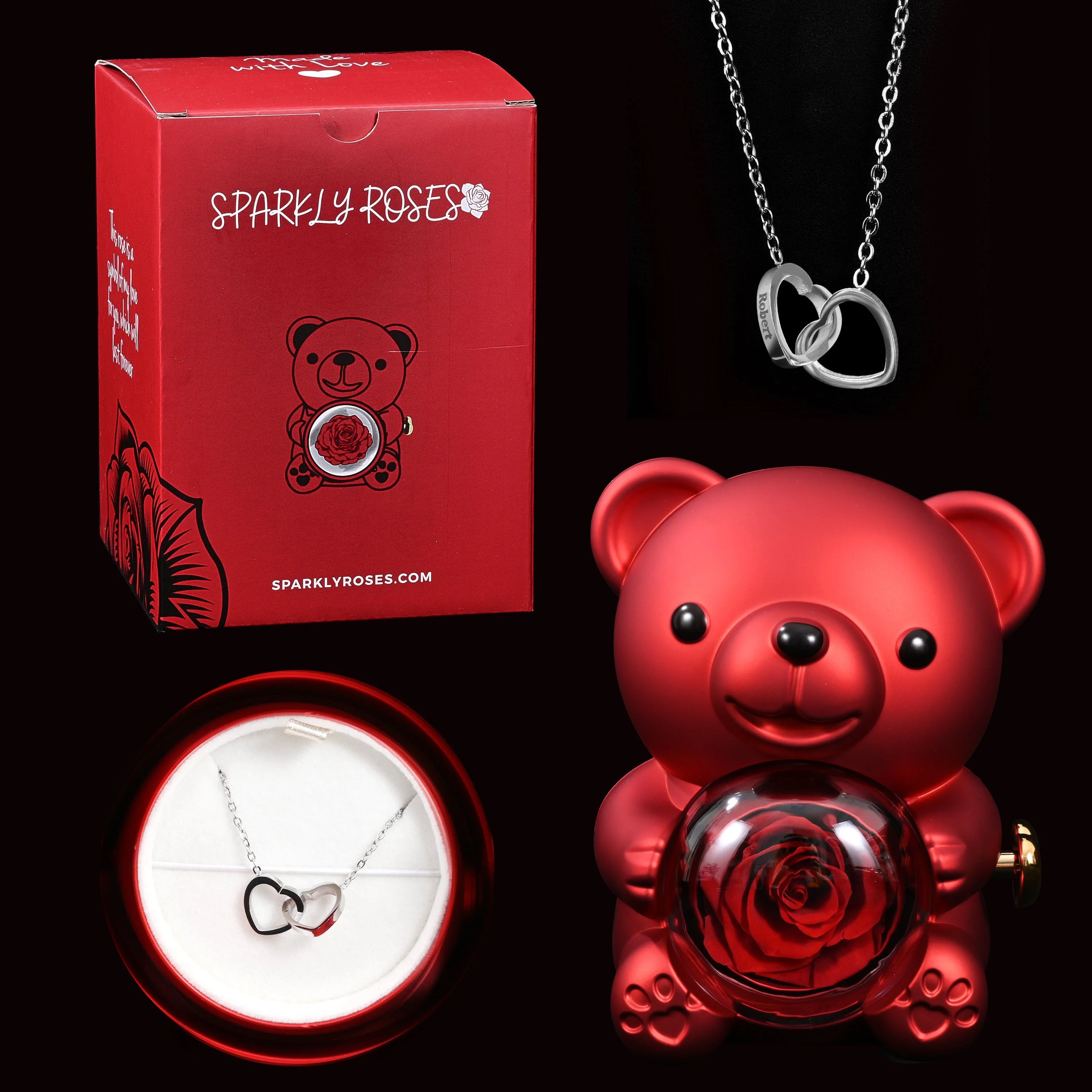 Eternal Rose Bear W/ Engraved Necklace - Image 6