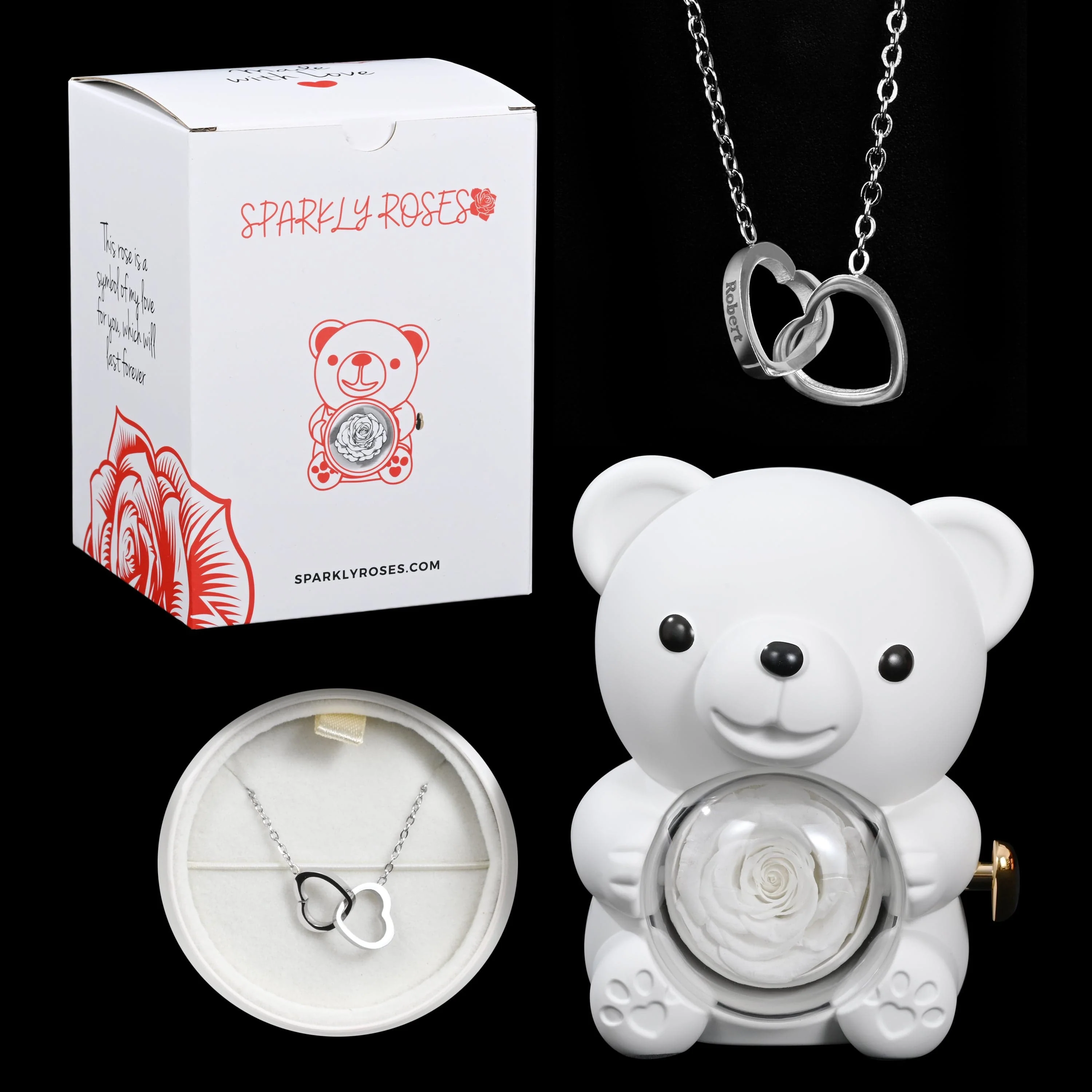 Eternal Rose Bear W/ Engraved Necklace - Image 66
