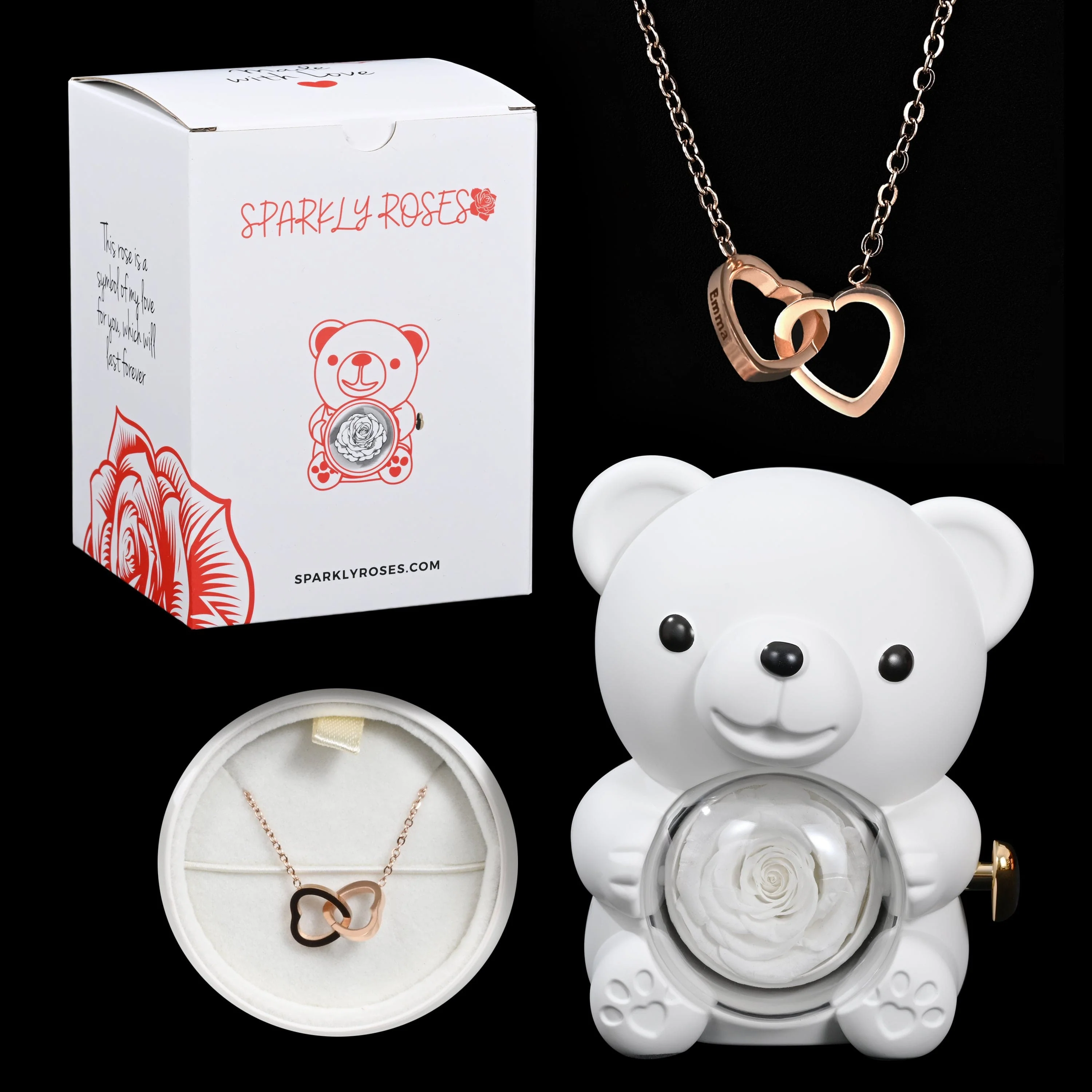 Eternal Rose Bear W/ Engraved Necklace - Image 71