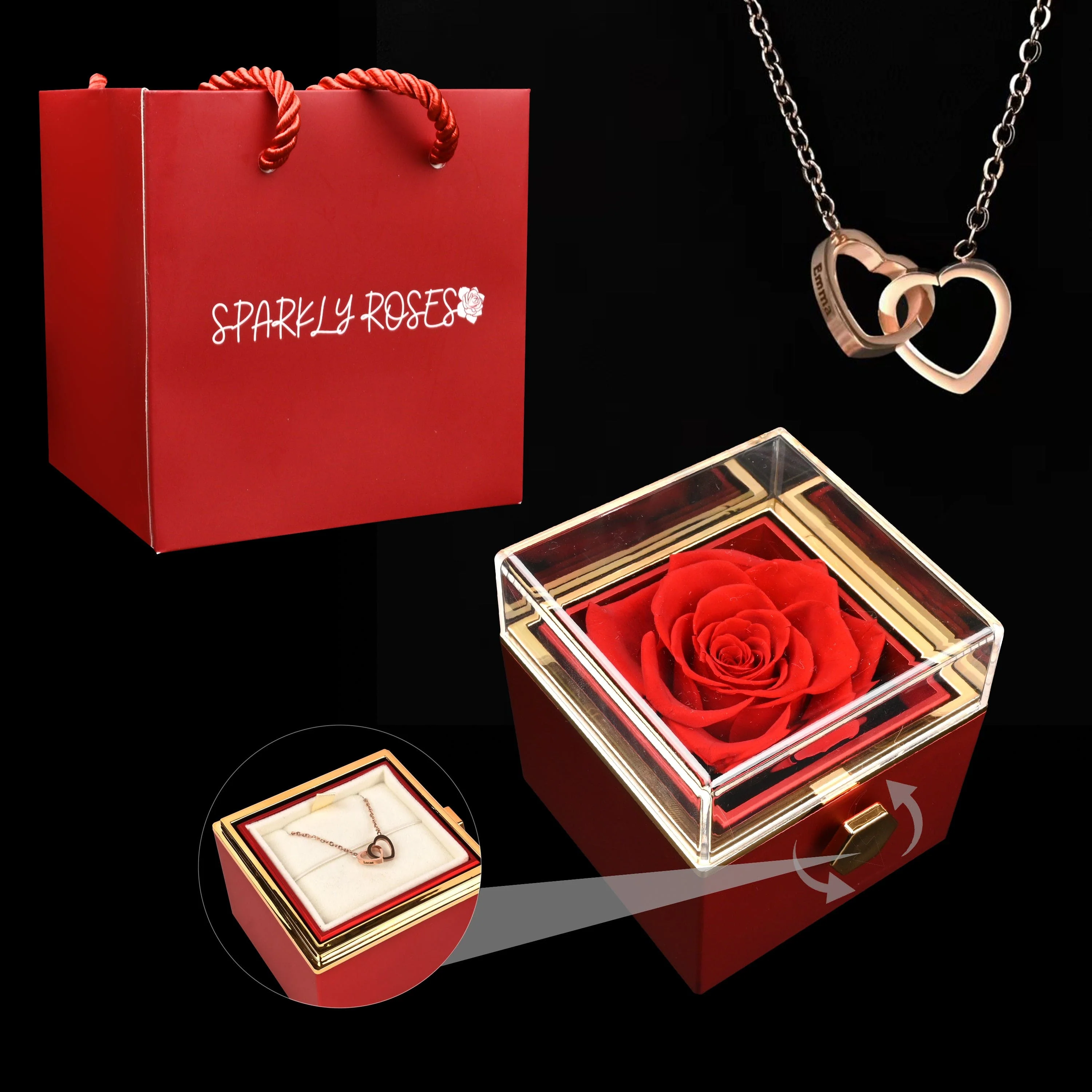 Eternal Rose Box W/ Engraved Necklace - Image 11