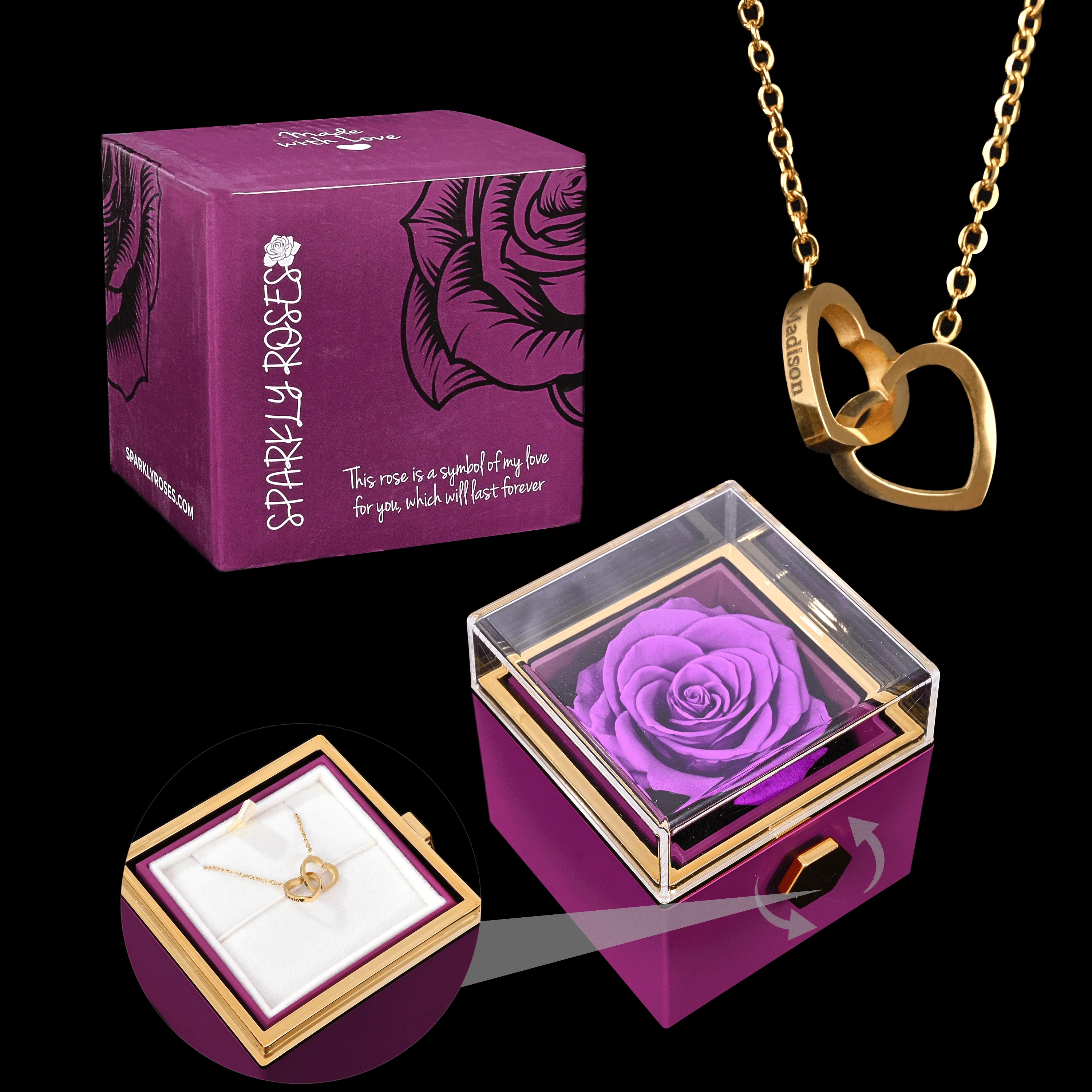 Eternal Rose Box W/ Engraved Necklace - Image 31
