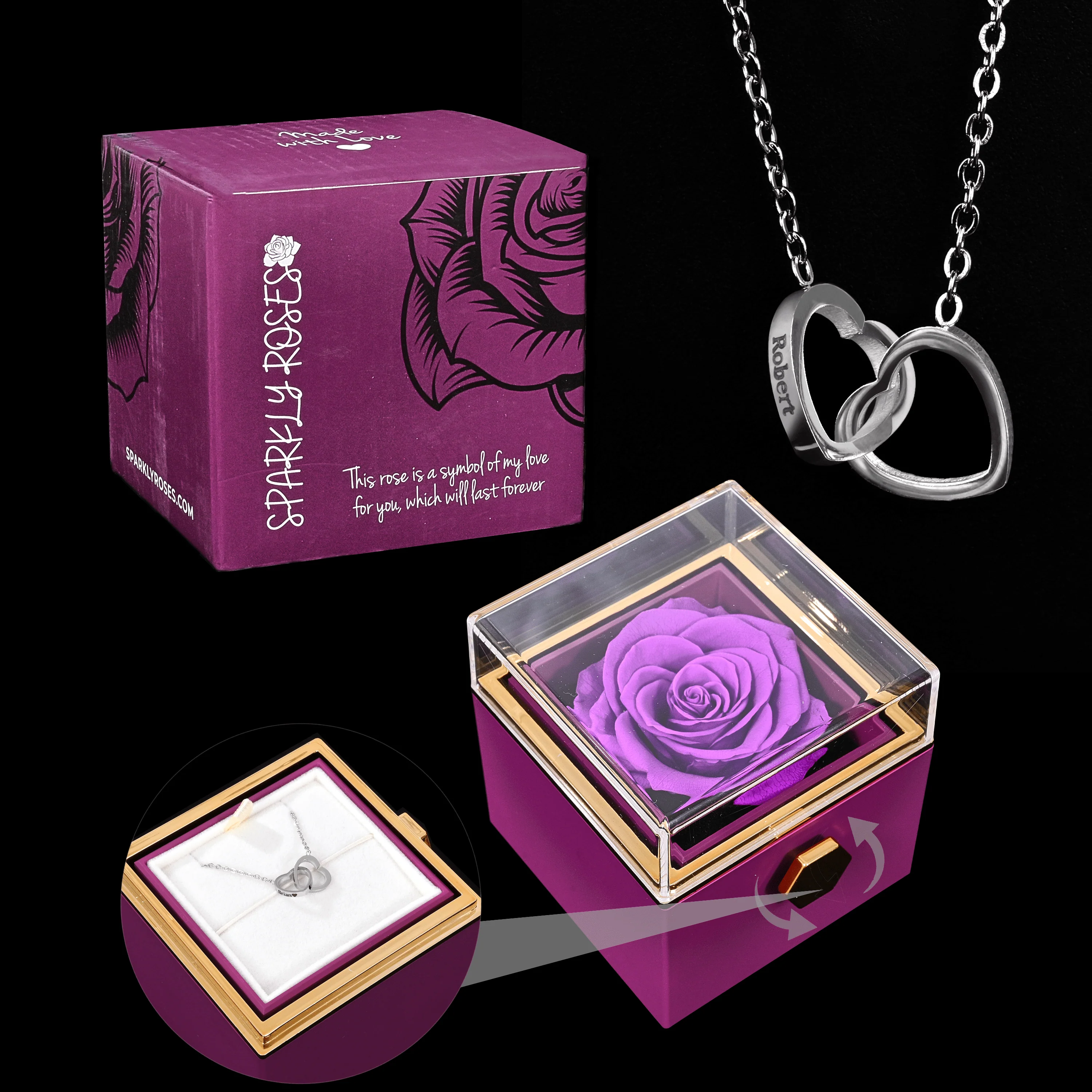 Eternal Rose Box W/ Engraved Necklace - Image 36