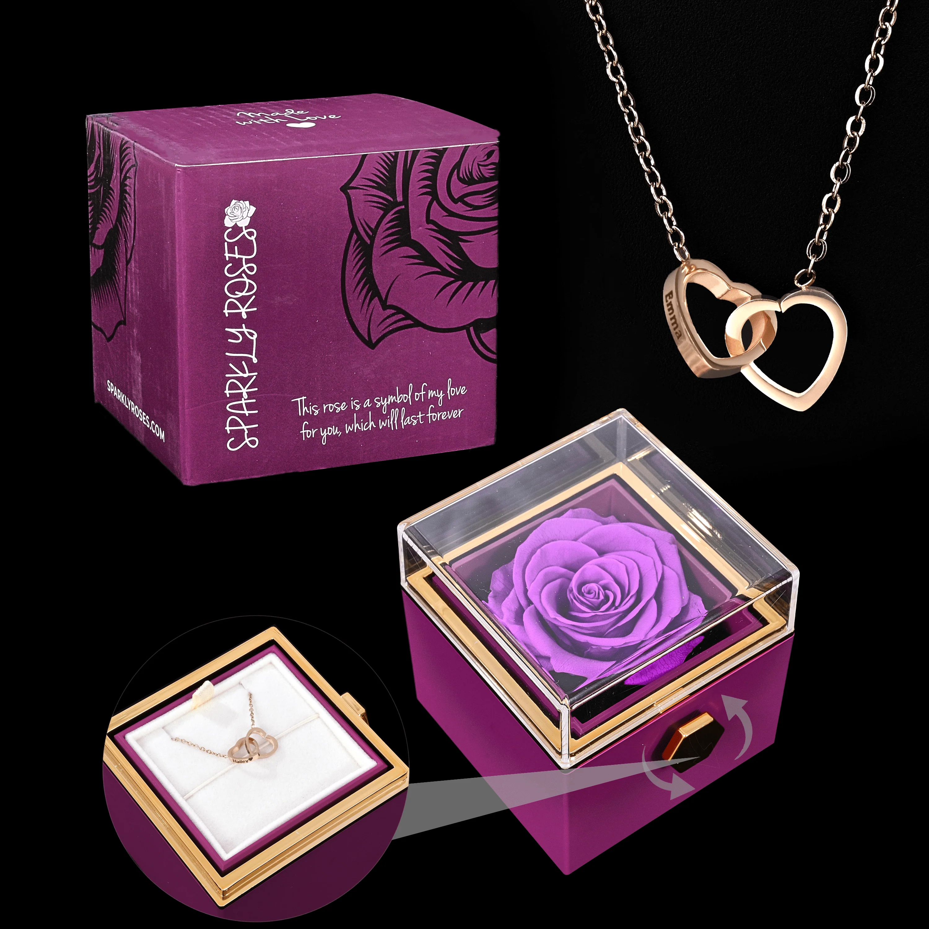 Eternal Rose Box W/ Engraved Necklace - Image 41