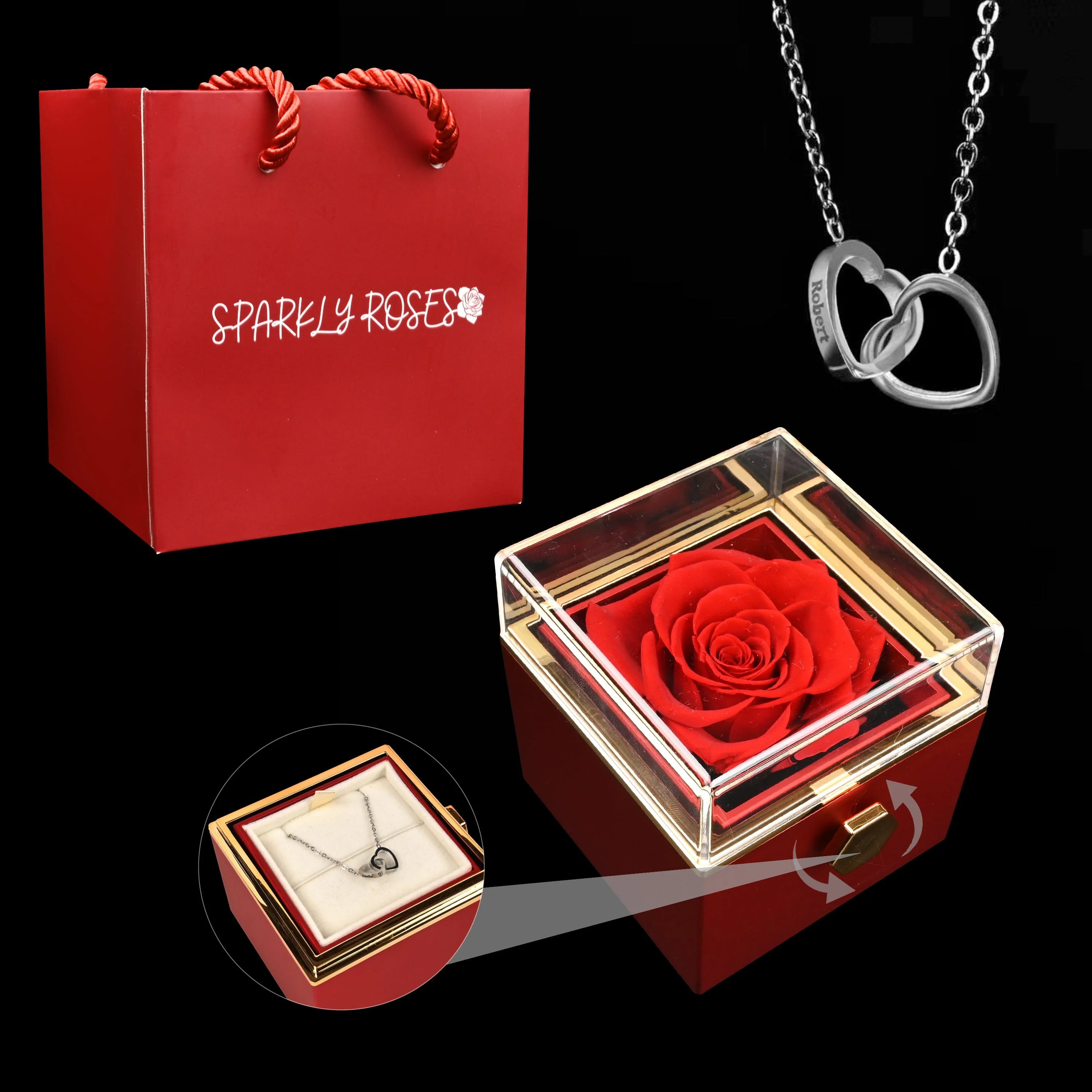 Eternal Rose Box W/ Engraved Necklace - Image 6